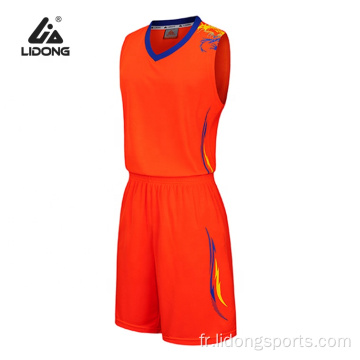 Sublimation Personnaliser le logo Dernier maillot de basket-ball de conception